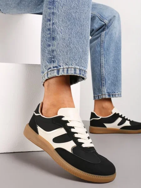 Buty Sportowe Tenisówki Ozdobione Wstawkami Ysalesa czarne