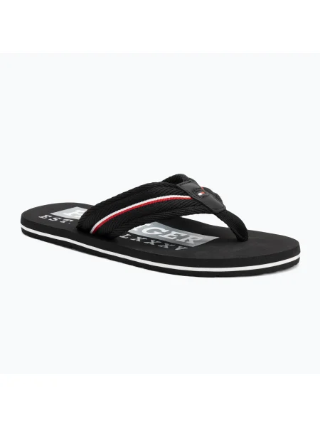 Férfi flip-flop papucs Tommy Hilfiger Corporate Beach Sandal black. Méret: 44 EU fekete