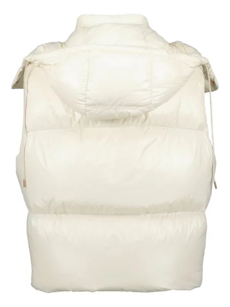Kamizelka puchowa Moncler z kapturem biała