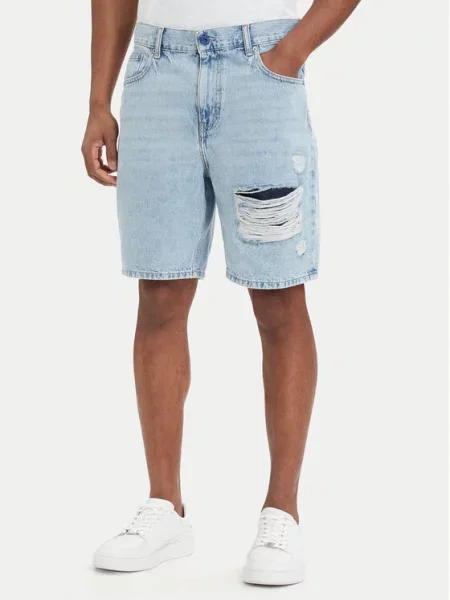 Karl Lagerfeld Jeans Pantaloni scurți de blugi deschis albastru