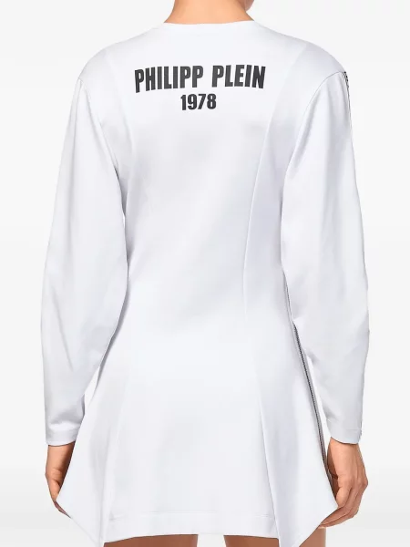 Lung rochie mini Philipp Plein alb