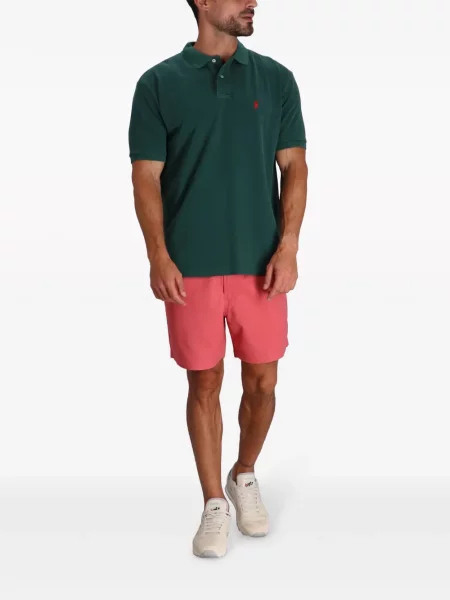 Lněné polotričko Polo Ralph Lauren s výšivkou modré