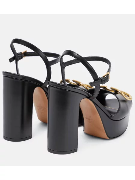 Sandale Valentino Garavani din piele cu platformă negru