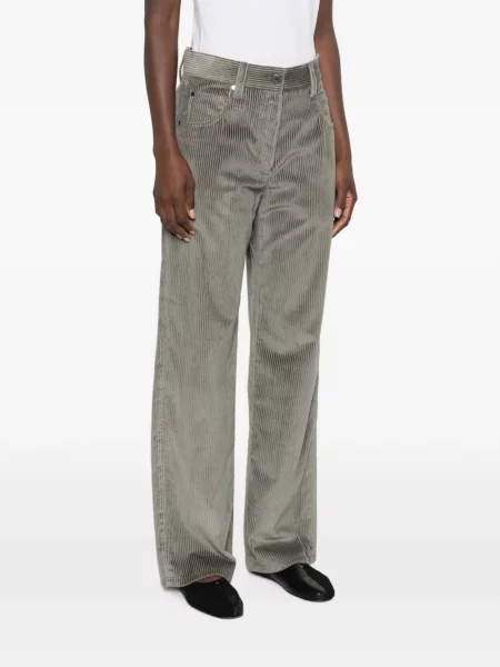 Pantaloni Brunello Cucinelli de catifea cord gri
