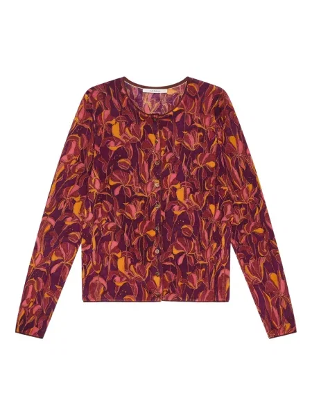 Cardigan Maliparmi cu model floral roșu