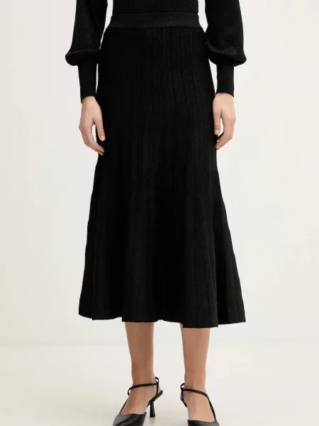 United Colors of Benetton fustă midi evazati negru