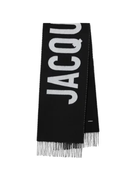 Fular Jacquemus cu franjuri negru