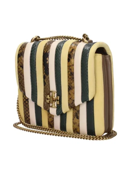 Torebka skórzana Tory Burch zamszowa żółta