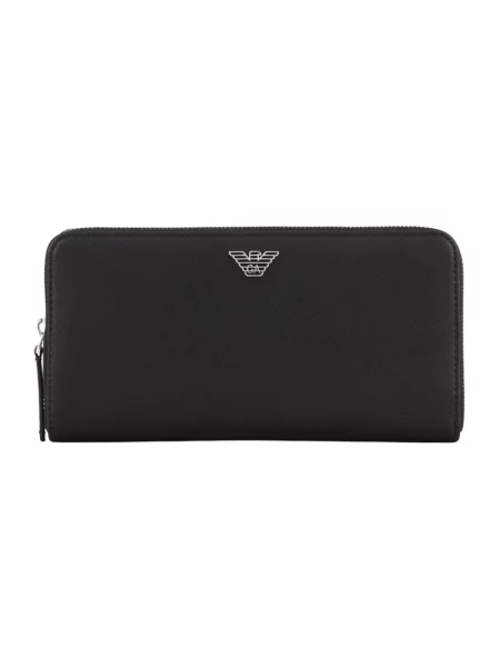 Portfel Emporio Armani z logo czarny