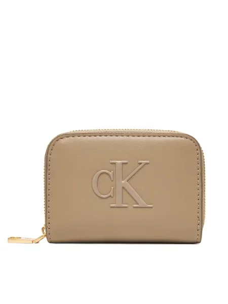 Peňaženka Calvin Klein Bold Ck Medium Zip Around béžová