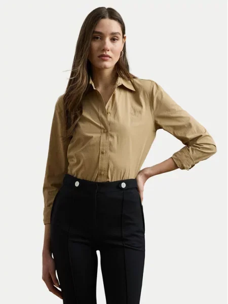 Рубашка Lauren Ralph Lauren бежевая