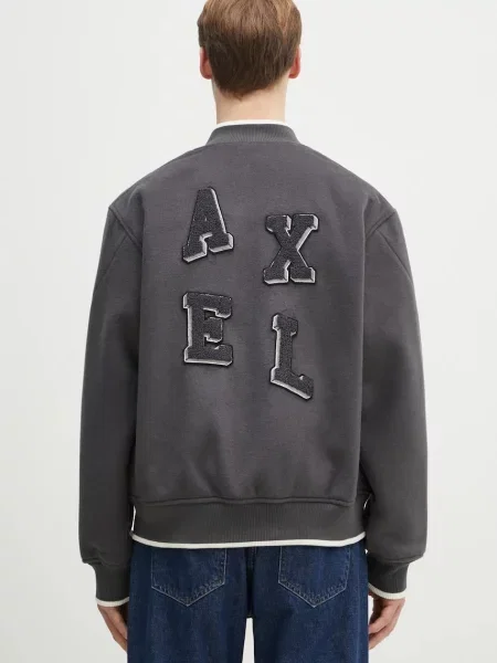 Axel Arigato jacheta bomber din lana Typo Varsity Jacket de tranzitie gri