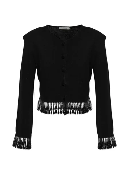Cardigan By Malene Birger cu franjuri negru