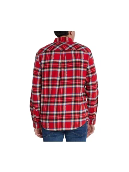 Koszula Tommy Hilfiger w kratę z długim rękawem czerwona