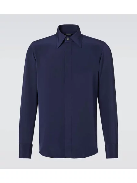 Hedvábná košile Thom Sweeney modrá