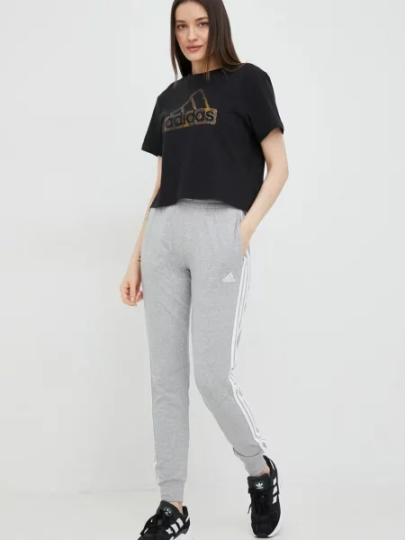 Спортивні штани adidas з аплікацією сірий