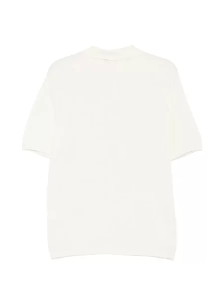Tricou polo Barba tricotate alb