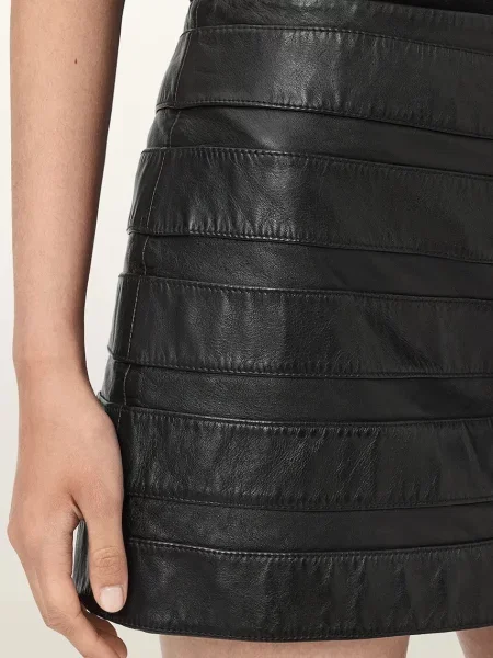 Кожаная юбка Allsaints с пряжкой