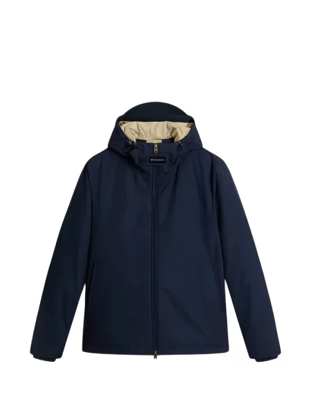 Μάλλινος μπουφάν Woolrich με κουκούλα μπλε