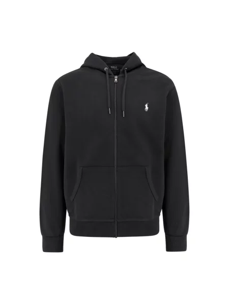 Dzianinowa bluza z kapturem Polo Ralph Lauren z kapturem czarna