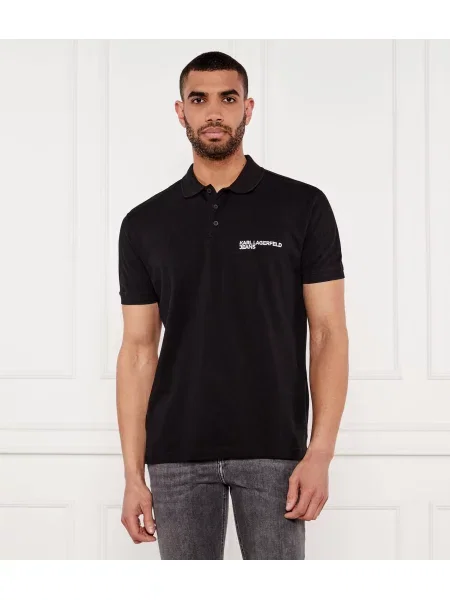 Tricou polo Karl Lagerfeld Jeans negru