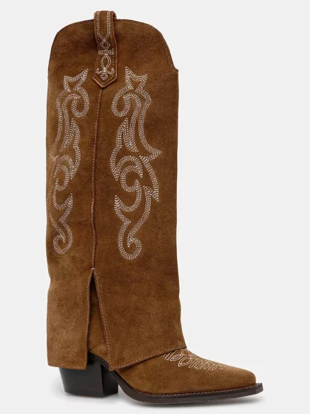 Answear.LAB cizme de cowboy din piele intoarsa cu drept maro