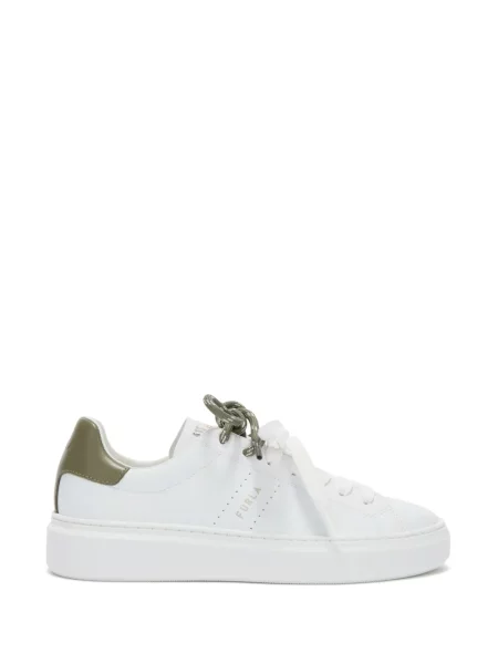 Sneakerși Furla cu șireturi din dantelă alb