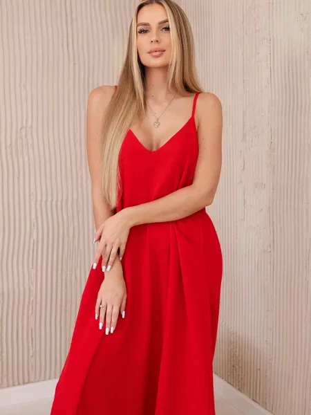 Rochie Kesi Włoski din muselină de costum roșu