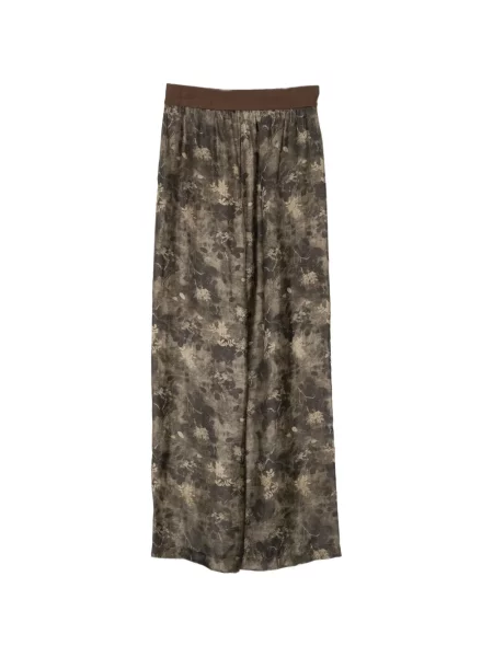 Pantaloni Uma Wang cu model floral cu imagine maro
