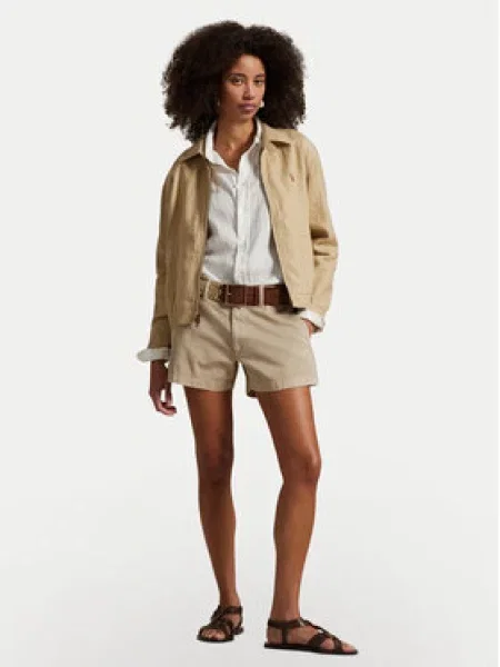 Polo Ralph Lauren Šortky z materiálu Straight Fit béžová