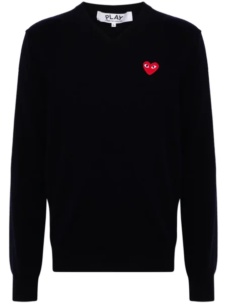 Pulover Comme Des Garcons Play de lână albastru