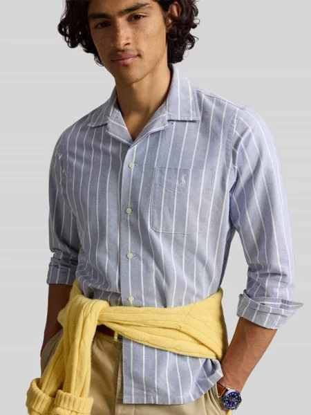 Koszula casualowa o kroju regular fit z czystej bawełny Polo Ralph Lauren niebieska