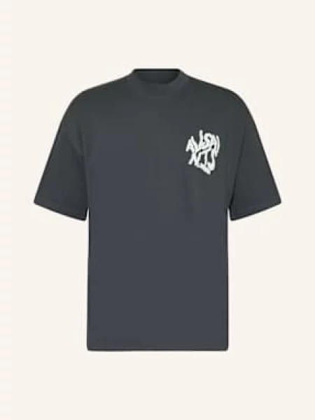 Allsaints Tričko Orlando tmavě šedá bílá