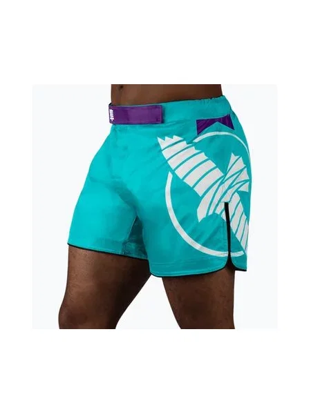 Тренувальні шорти Hayabusa Icon Mid-Thigh MMA біло-блакитні блакитні