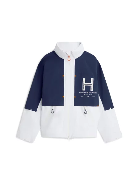 TOMMY HILFIGER Geacă de primăvară-toamnă albastru marin / portocaliu închis alb
