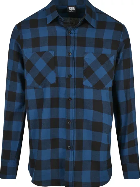 Košile Urban Classics Checked Flanell Shirt / navy černá
