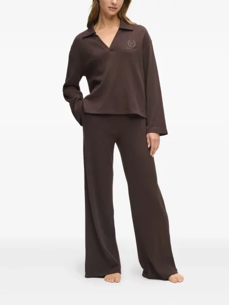 Pantaloni Karl Lagerfeld cu broderie maro