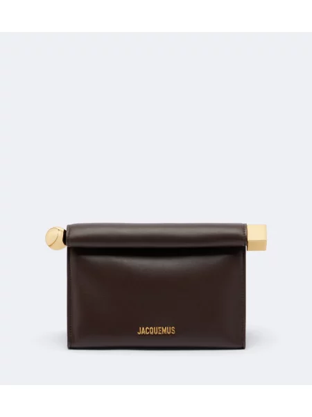 Geantă plic Jacquemus din piele maro