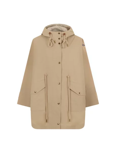 Długa parka Moncler beżowa