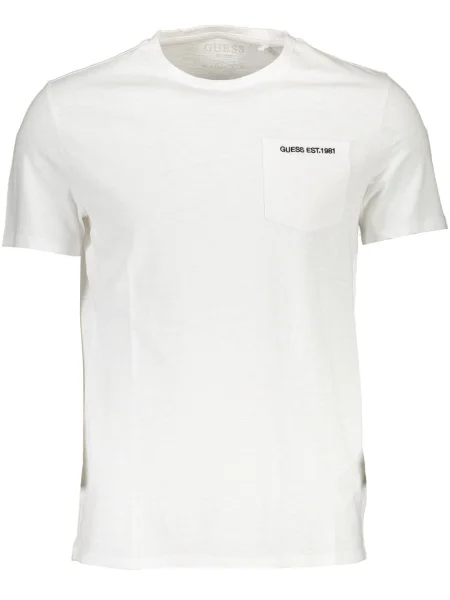 Tricou Guess Jeans scurt alb