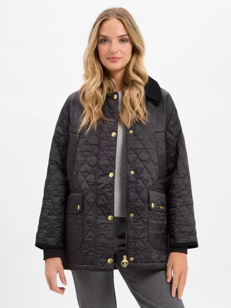 Barbour kurtka pikowana Beadnell Kobiety jednolity 34 czarny
