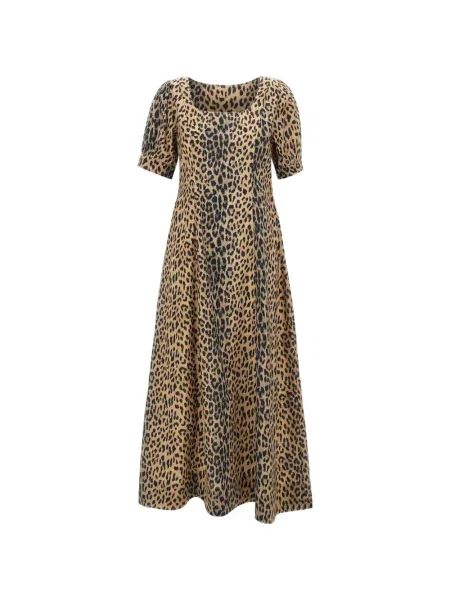 Rochie Rixo cu imagine cu model leopard maro