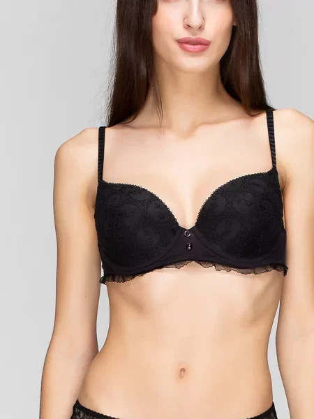 Бюстгальтер HUIT 8 Tea for Two поліамід/поліестер чорний