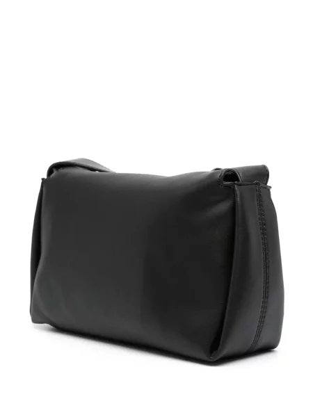 Geantă Calvin Klein din piele cu autograf negru