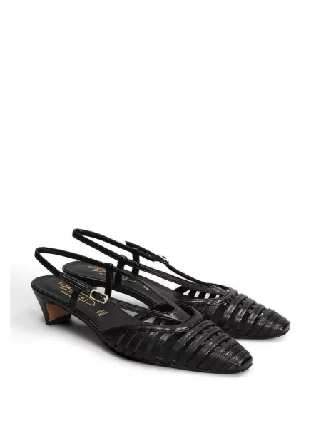 Pantofi cu toc Biancadi slingback negru