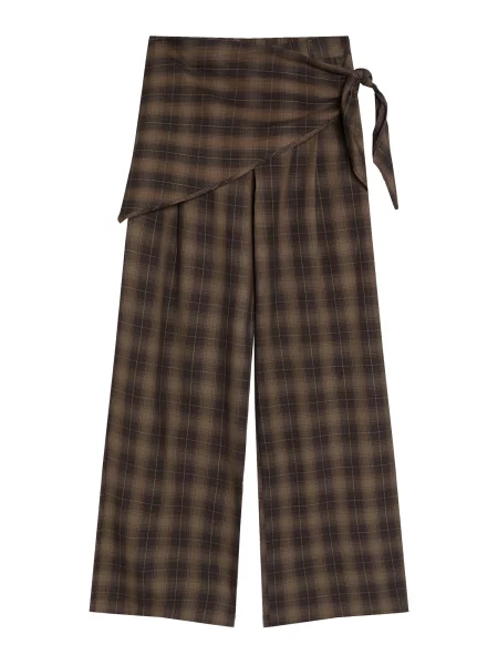 Bershka Hlače / temno rjava