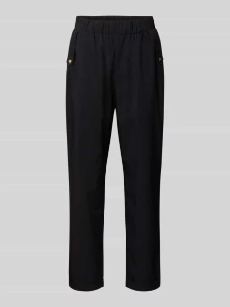 Spodnie materiałowe o prostym kroju z dodatkiem Liu Jo Sport czarne