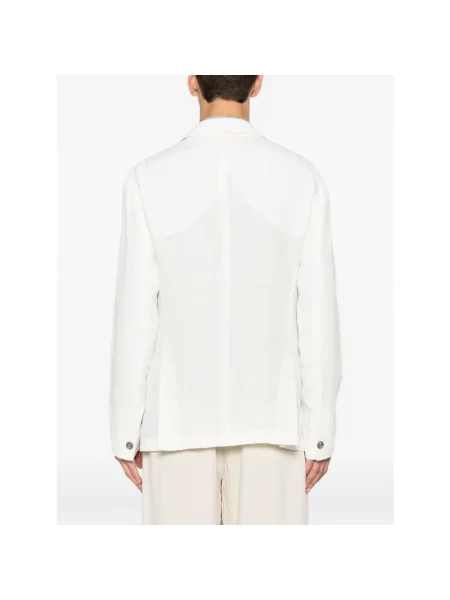 Lniana marynarka Emporio Armani biała