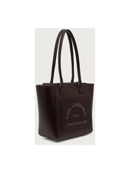 Karl Lagerfeld torebka shopper skórzana brązowa