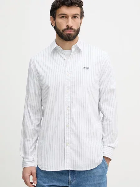 Guess Cămașă bărbătească alb